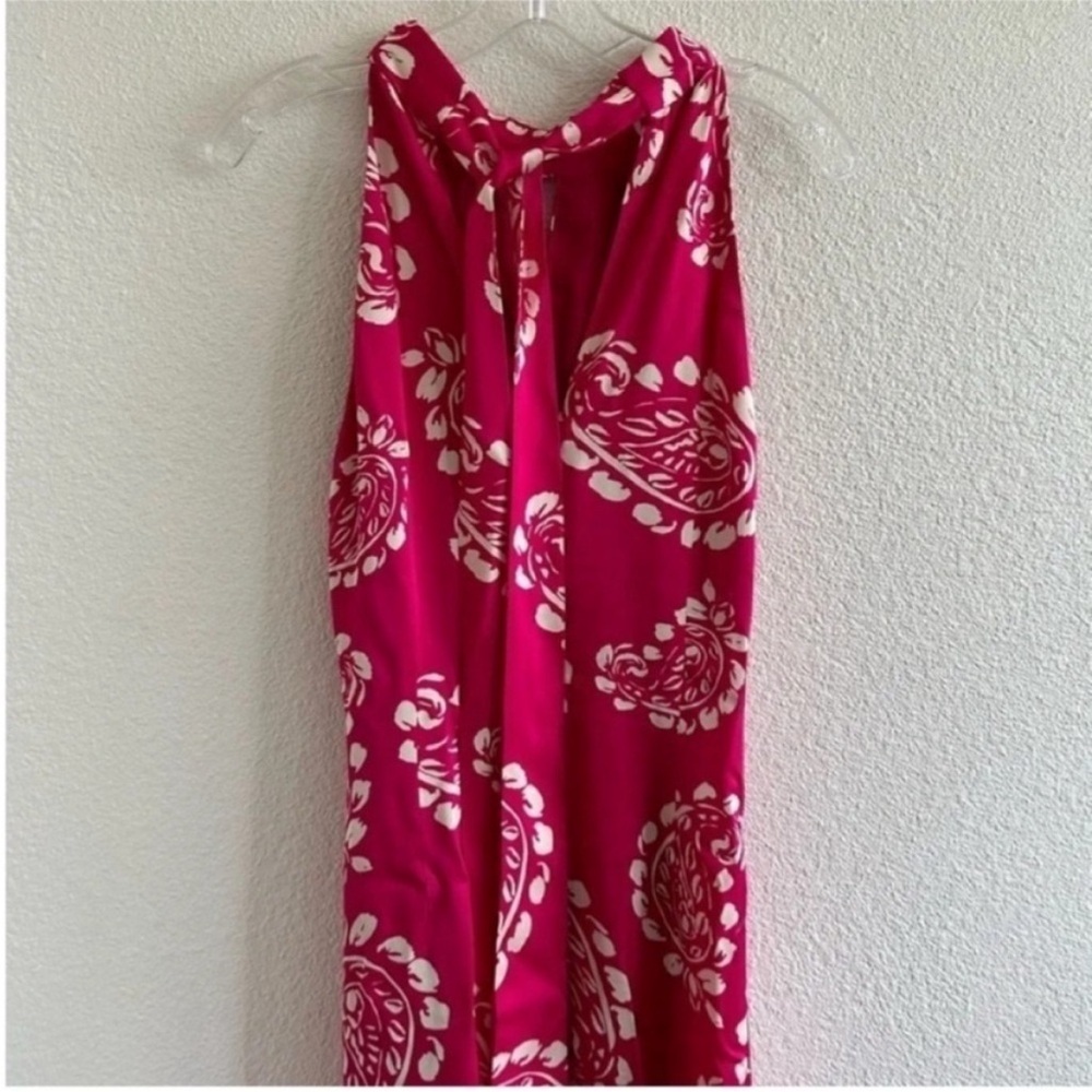 Milly Adrian Floral Paisley Halter Midi Dress Pink - Picture 3 of 8